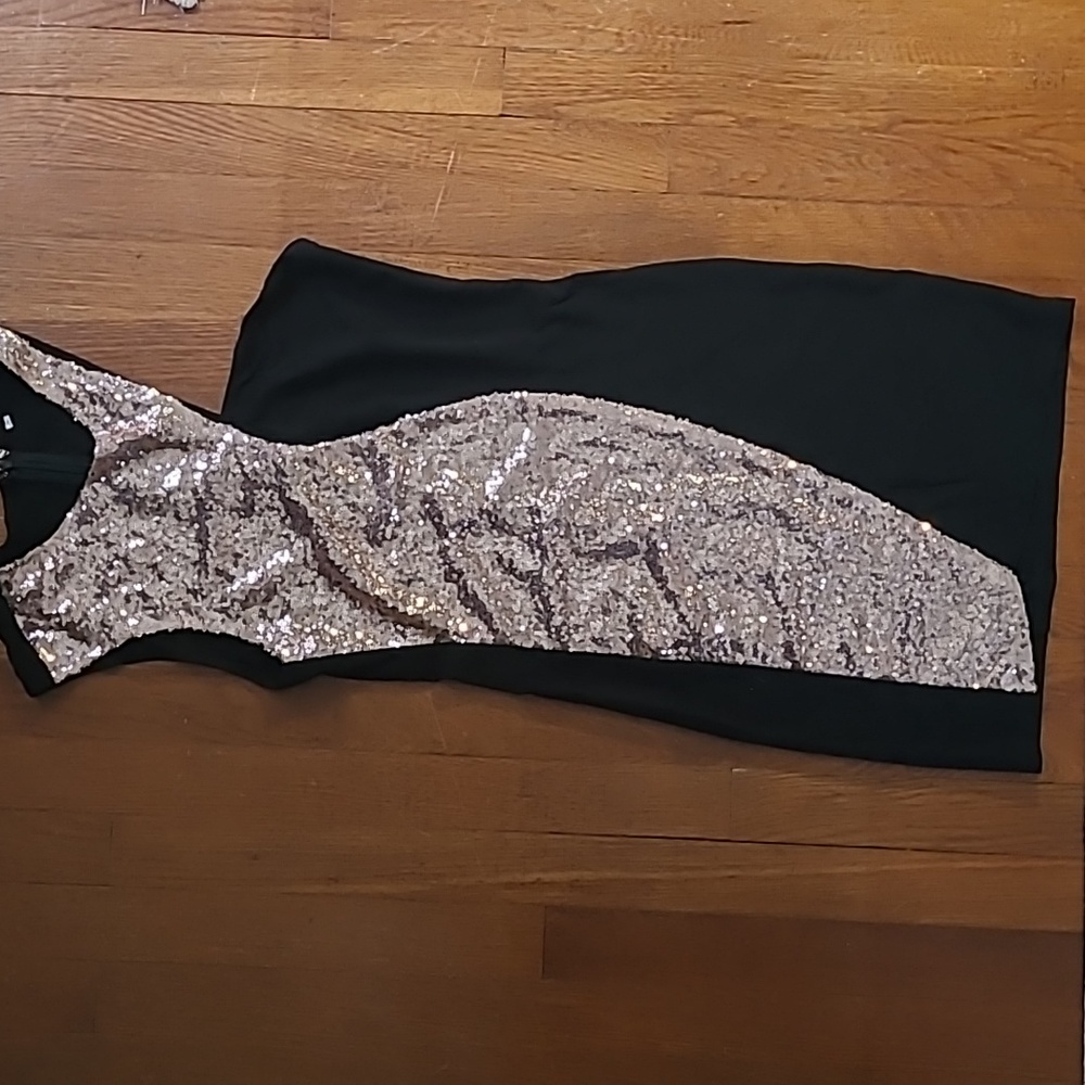 Black/gold cocktail dress